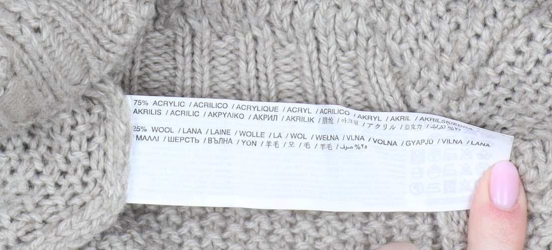 Mango Women's Beige Cable-Knit Pullover Jumper (S)