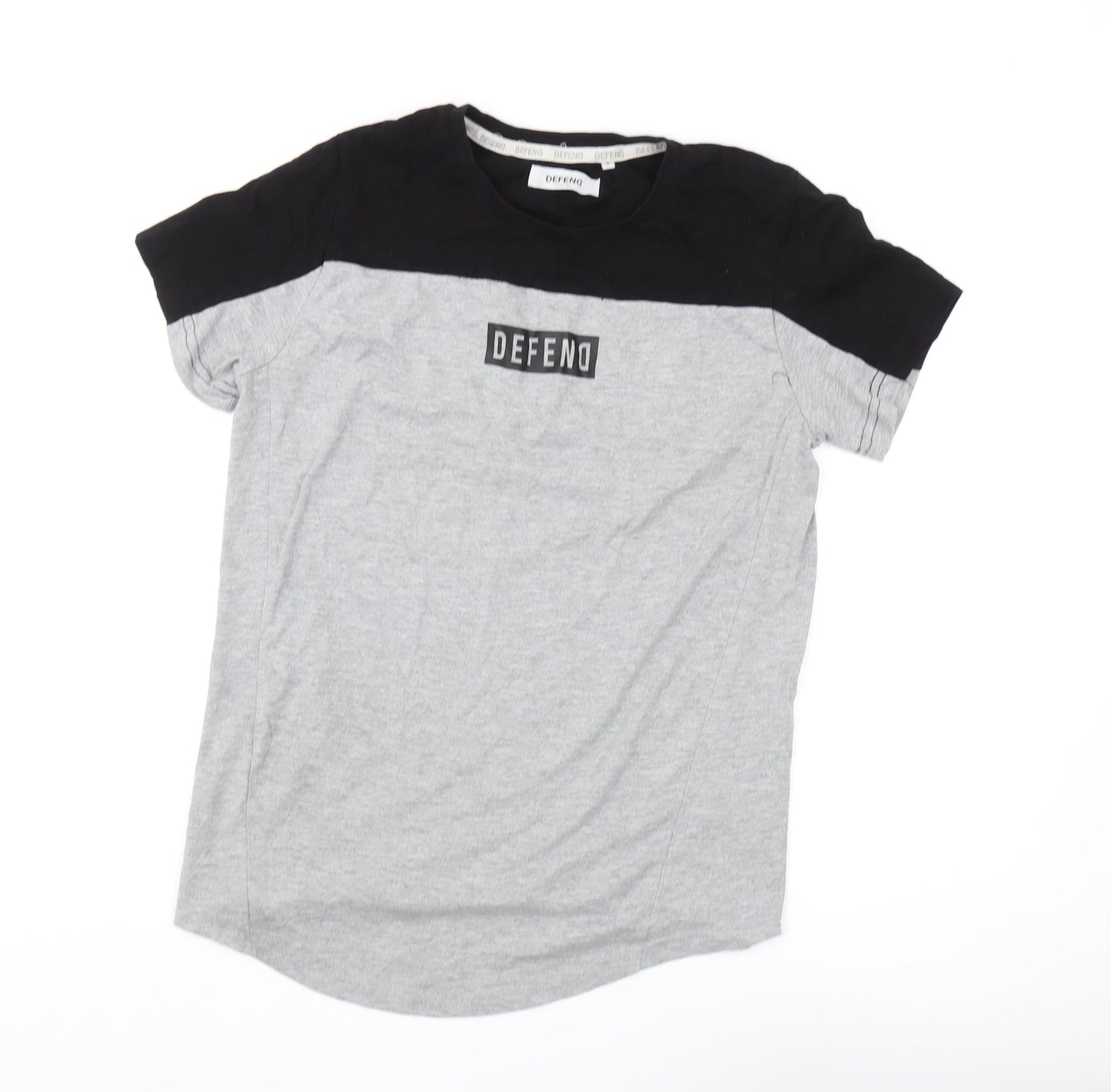 Defend Men's Grey Colourblock T-Shirt S