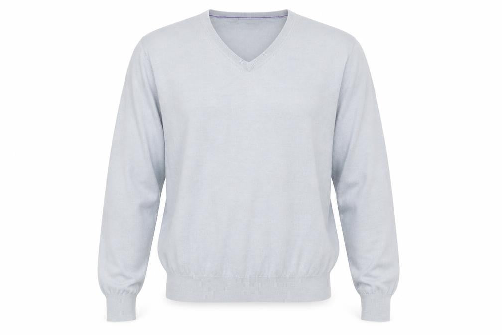 Marcus Law Men's Grey Wool V-Neck Pullover Jumper L