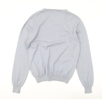 Marcus Law Men's Grey Wool V-Neck Pullover Jumper L