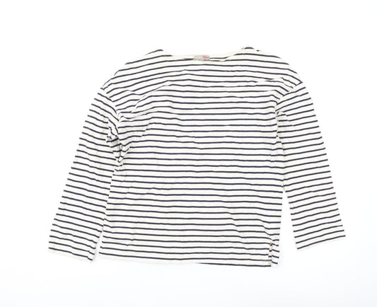 Trensic SPAO Women's White Striped Long Sleeve T-Shirt