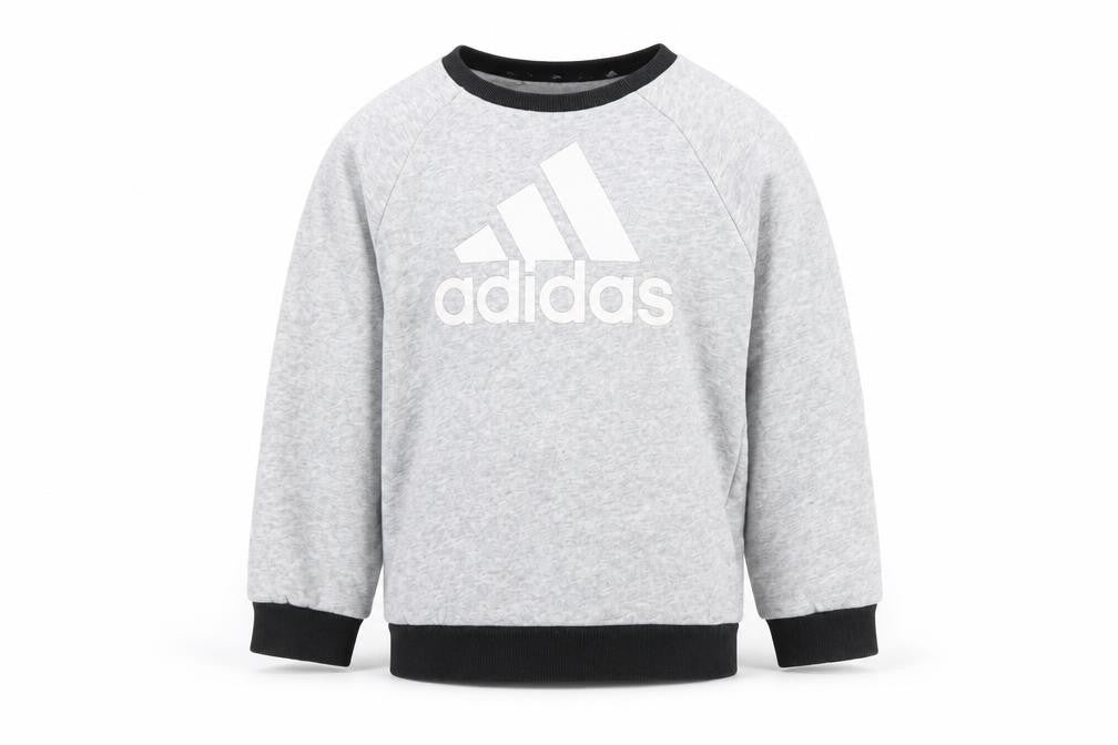 Adidas Boys Grey Pullover Sweatshirt 3-4 Years - Logo Accent