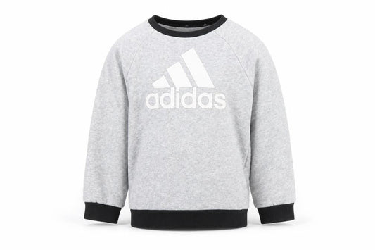 Adidas Boys Grey Pullover Sweatshirt 3-4 Years - Logo Accent