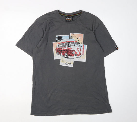 Chunk Men's Grey Medium Graphic Print T-Shirt