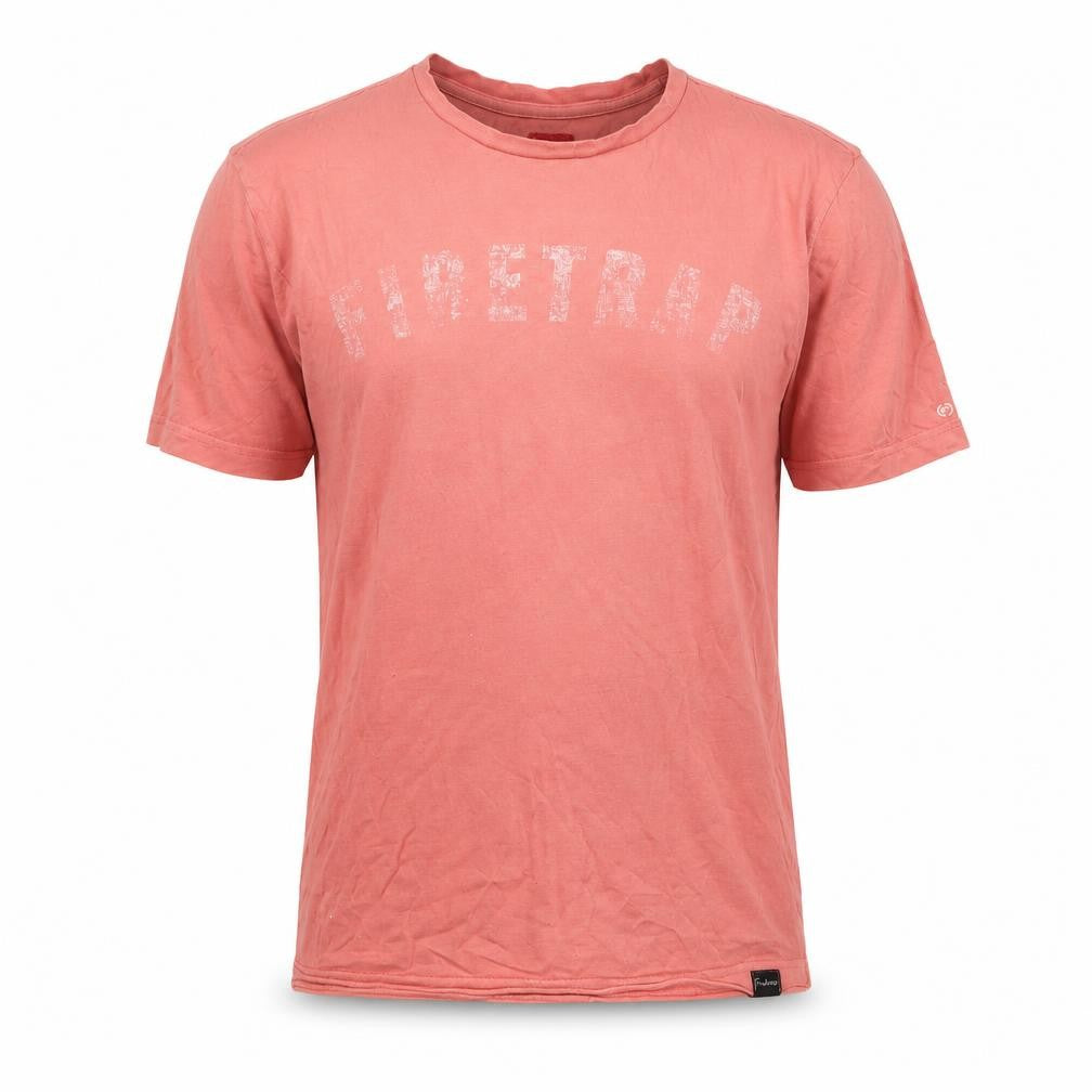 Firetrap Men's Pink Crew Neck T-Shirt, Size L, Casual Fit