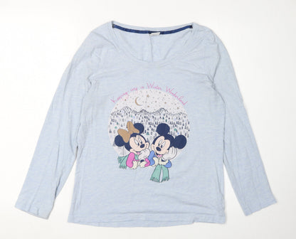 Preloved Disney Women's Blue Jersey T-Shirt Size 10 - Front