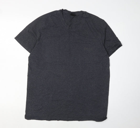 Hugo Boss Men's Grey Cotton T-Shirt, Large
