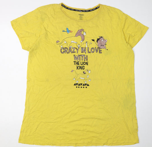 Disney Women's Yellow Lion King T-Shirt XL Casual Wear