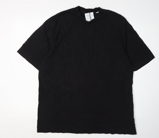 COLLUSION Men's Black 2XL Short Sleeve T-Shirt