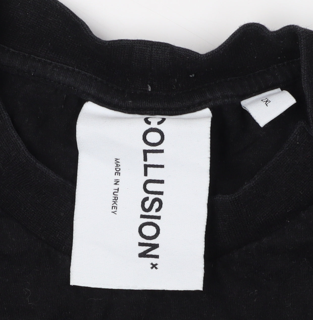 COLLUSION Men's Black 2XL Short Sleeve T-Shirt