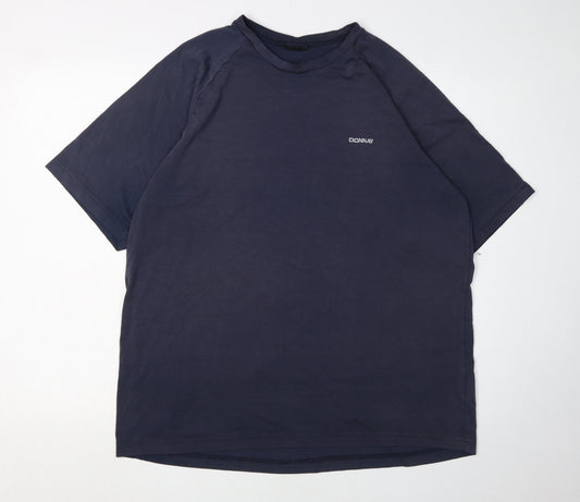 Donnay Men's Blue T-Shirt L Solid Short Sleeve