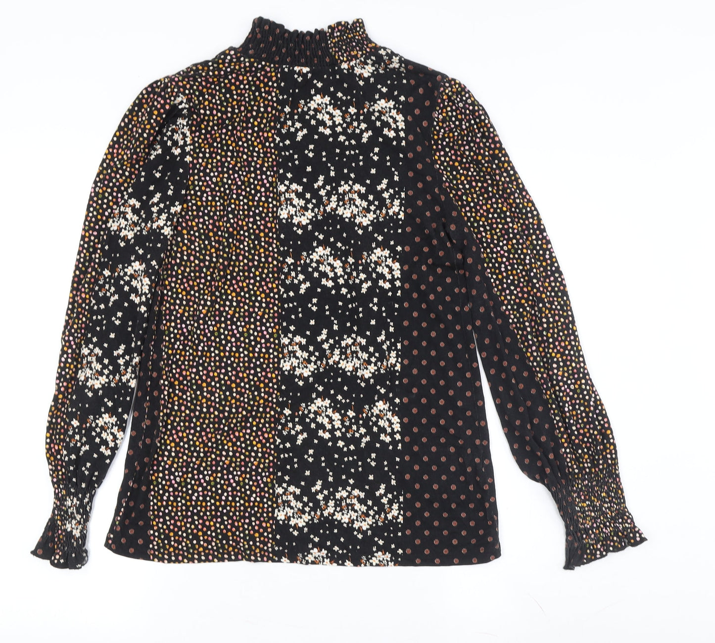 Oasis Women's XS Black Floral Tunic Blouse Knit