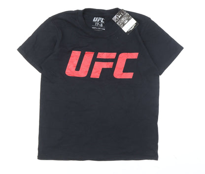 Additional front view of UFC boys’ black graphic print t-shirt 7-8 years