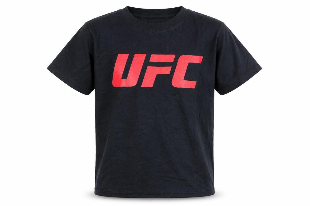 Front view of UFC boys’ black graphic print t-shirt 7-8 years