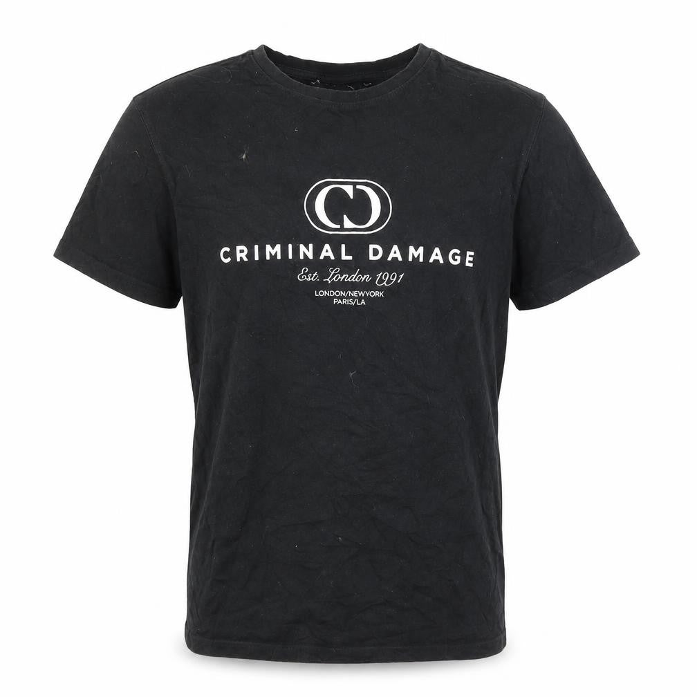 Criminal Damage Black Men's S Logo T-Shirt