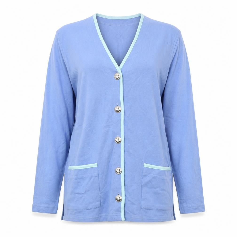 Jumper Women's Blue V-Neck Cardigan Size S