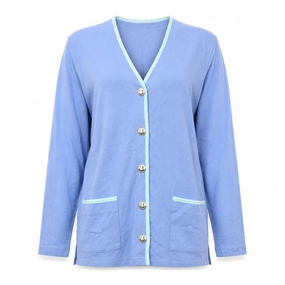 Jumper Women's Blue V-Neck Cardigan Size S