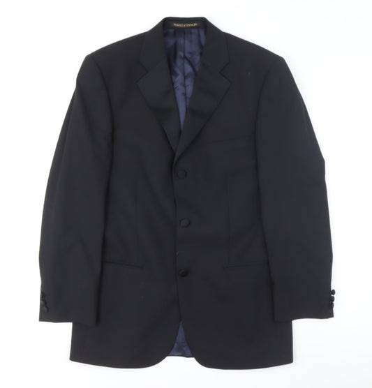 Marks and Spencer Men's Black Mid-Length Suit Jacket 38R