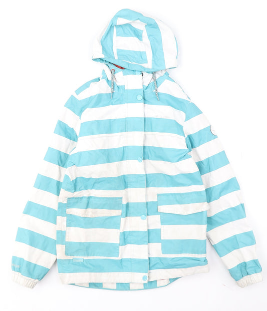 Regatta Girls Blue Striped Parka Jacket 11-12 Years