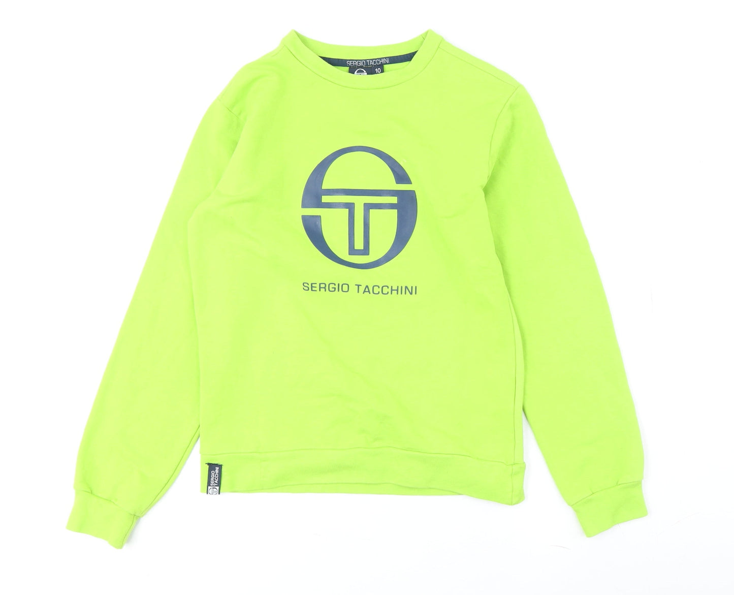 Sergio Tacchini Boys Green Logo Pullover Sweatshirt Size 10