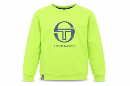 Front view of Sergio Tacchini boys’ green logo pullover sweatshirt, size 10