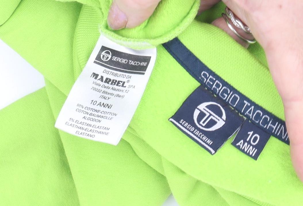 Sergio Tacchini Boys Green Logo Pullover Sweatshirt Size 10