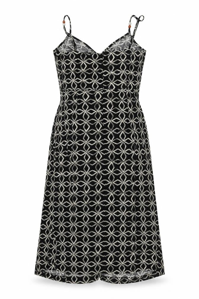 Marks & Spencer Women's Black Geometric Slip Dress, Size 10