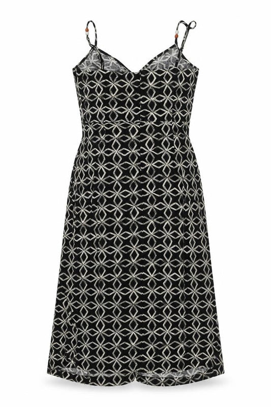 Marks & Spencer Women's Black Geometric Slip Dress, Size 10