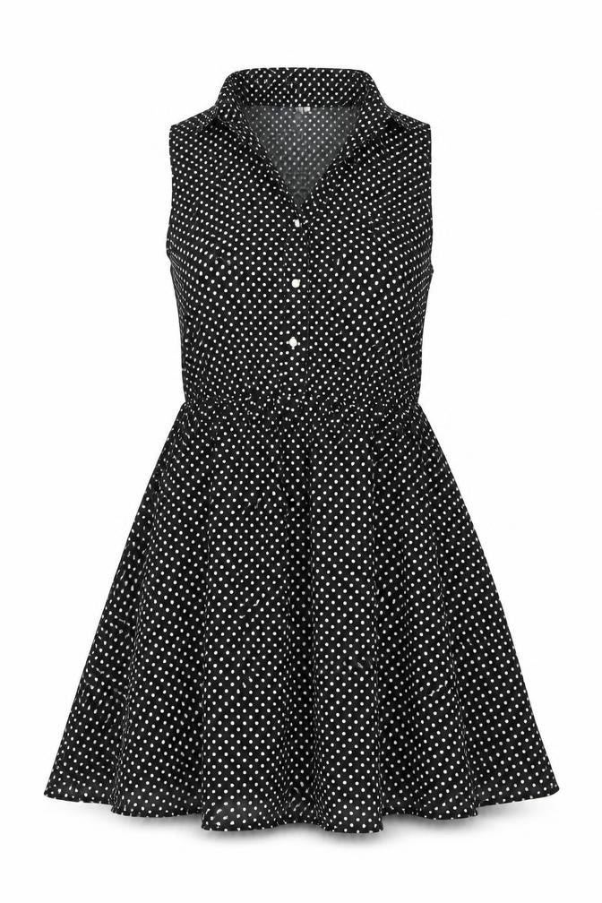 Belle by Oasis Women's Black Polka Dot Dress S