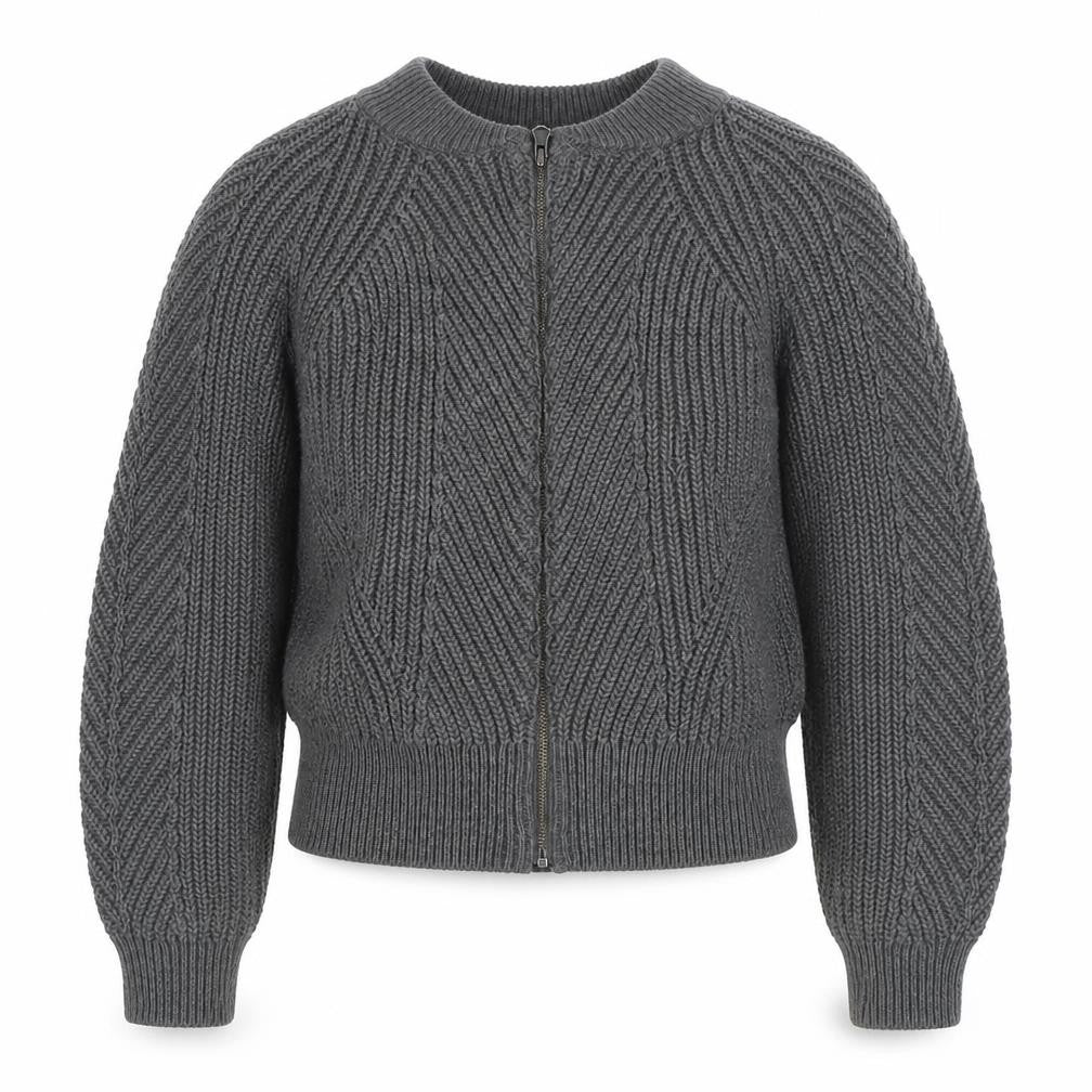 Gap Women's Grey Full Zip Jumper, Size 5-6, Mock Neck
