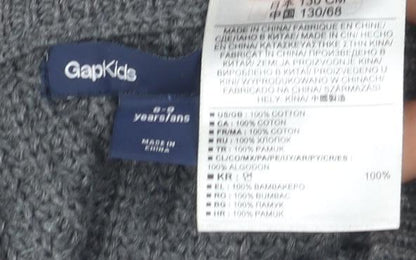 Gap Women's Grey Full Zip Jumper, Size 5-6, Mock Neck