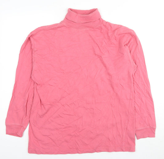 Jumper Women's Pink Cotton High Neck Blouse, Size S
