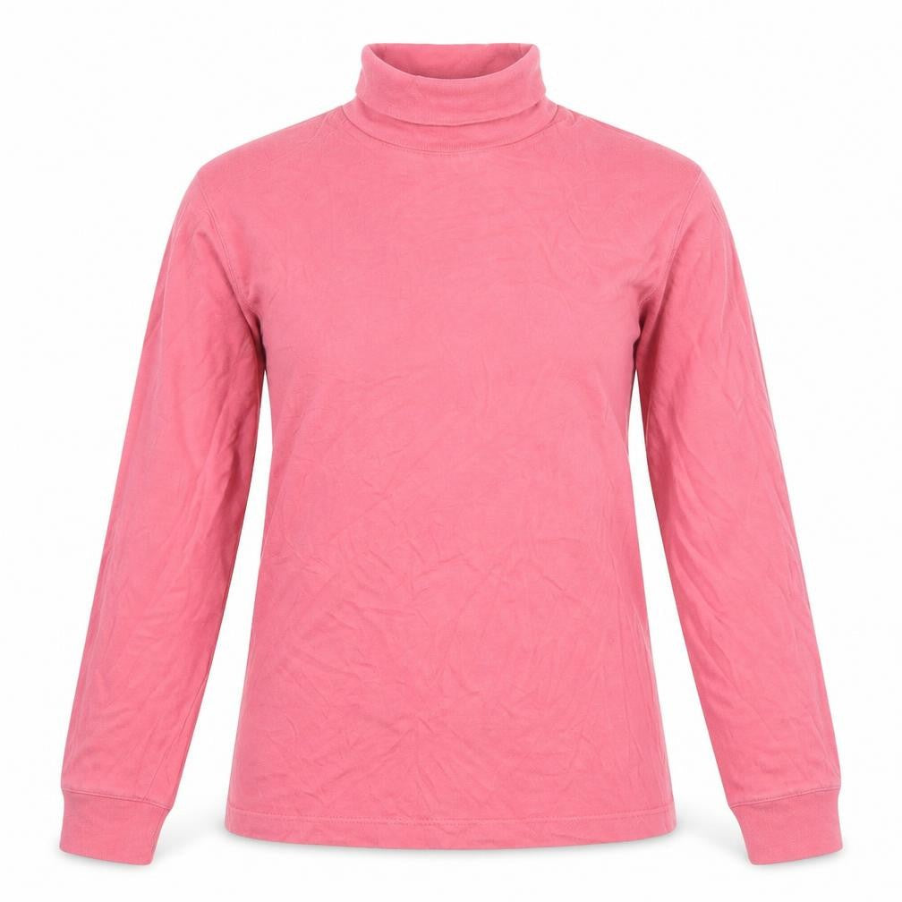 Jumper Women's Pink Cotton High Neck Blouse, Size S
