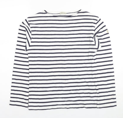 Additional front view of Armani Kids girls’ striped long sleeve t-shirt, white, 11 years