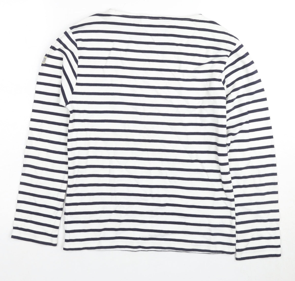 Back view of Armani Kids girls’ striped long sleeve t-shirt, white, 11 years