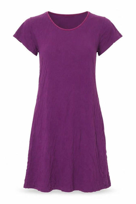 Lands' End Women's Purple T-Shirt Dress, M, Casual Style