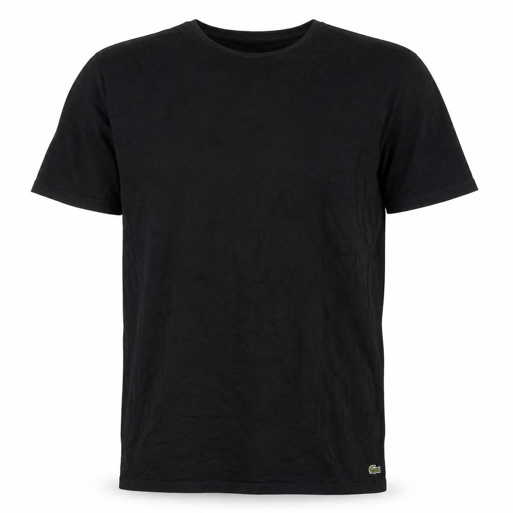 Lacoste Men's Black Cotton Crew Neck T-Shirt, Size L