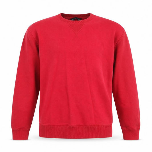 Front view of French Connection Men's Red jumper, size M