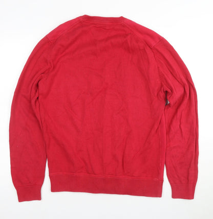 Back view of French Connection Men's Red jumper, size M