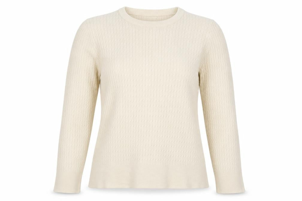 Cynthia Rowley Women's Ivory L Pullover Jumper