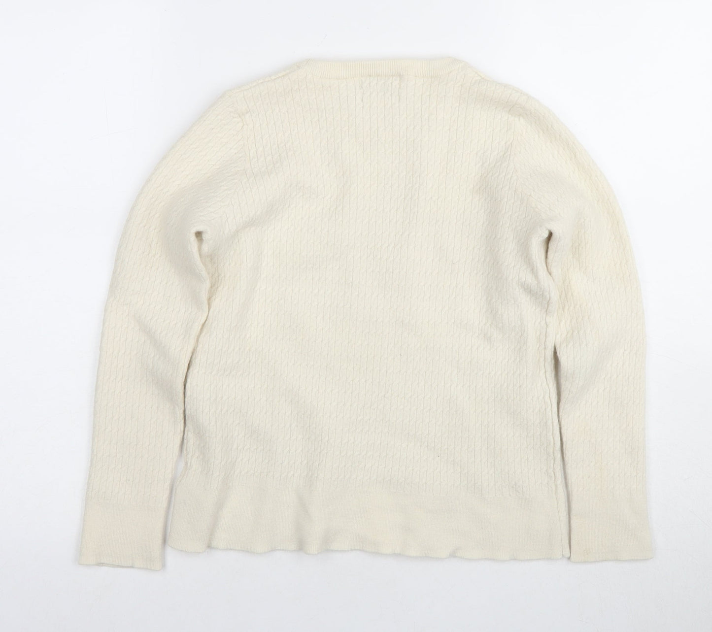 Cynthia Rowley Women's Ivory L Pullover Jumper