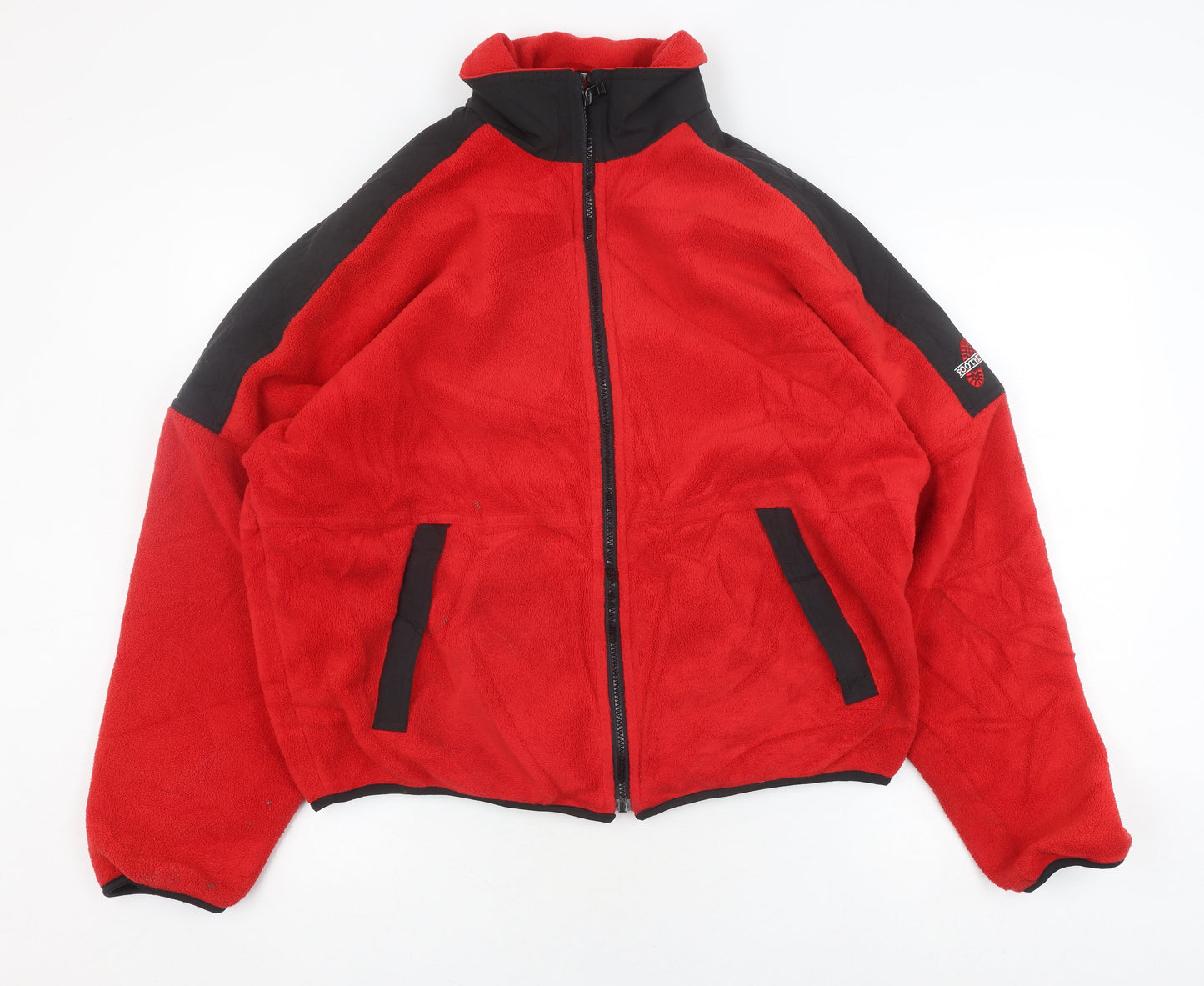 Footpath Men's Red Fleece Jacket, L, Full Zip Outdoor Wear