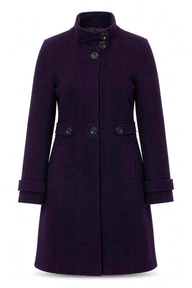 Laura Ashley Women's Purple Classic Overcoat Size 8 Formal