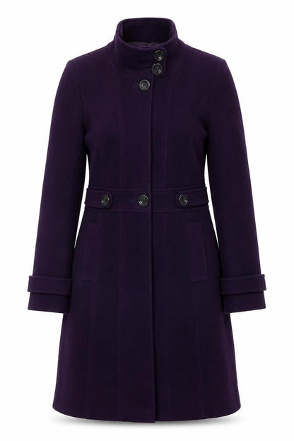 Laura Ashley Women's Purple Classic Overcoat Size 8 Formal