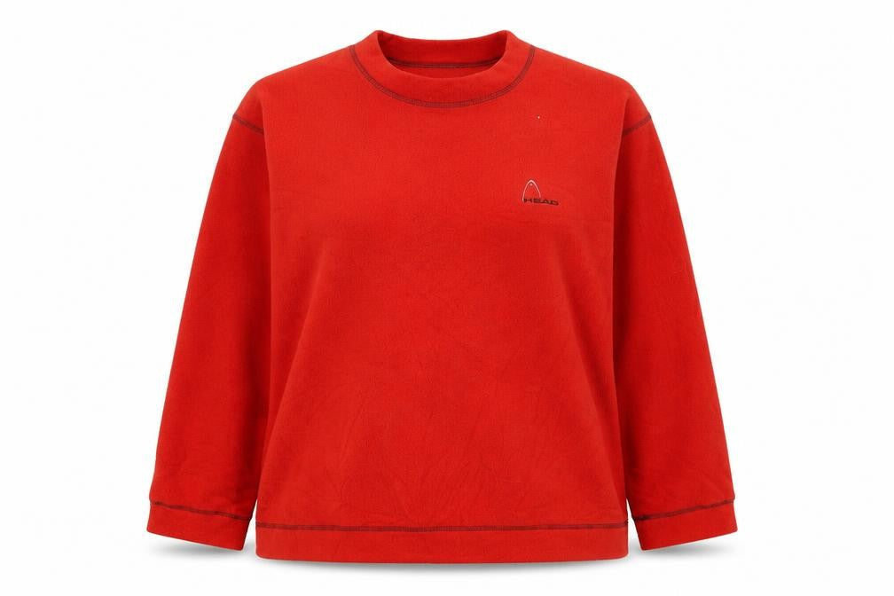 HEAD Unisex Red Lightweight Fleece Crew Neck Sweatshirt Size 16
