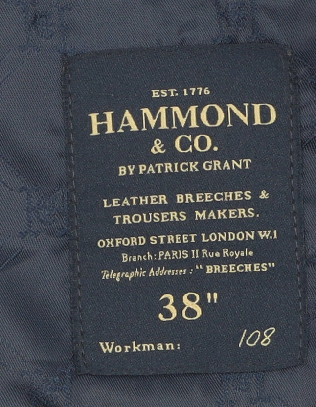 Hammond & Co. Men's Blue Check Waistcoat Size 38R