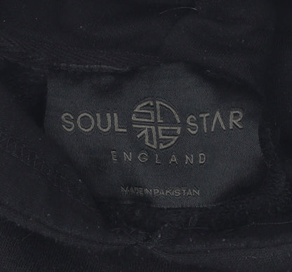 Soul Star Men's Black Pullover Hoodie, Size S