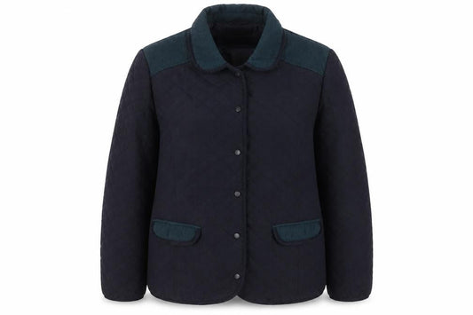 EWM Women's Black Quilted Jacket, Size 2, Classic Style