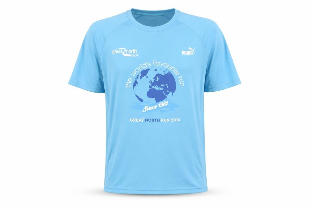 Puma Unisex Blue Running T-Shirt M Lightweight Logo