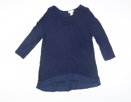 Antibes Blanc Women's Blue Tunic in Size L, Relaxed Fit